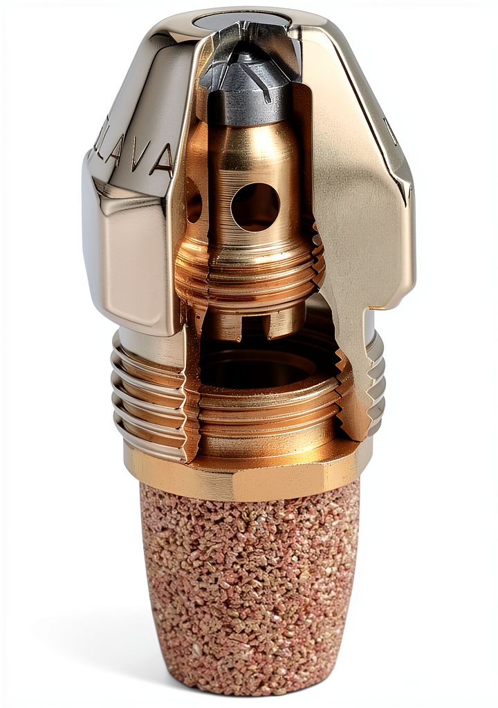 Delavan spray nozzle showing metal construction and NPT connections