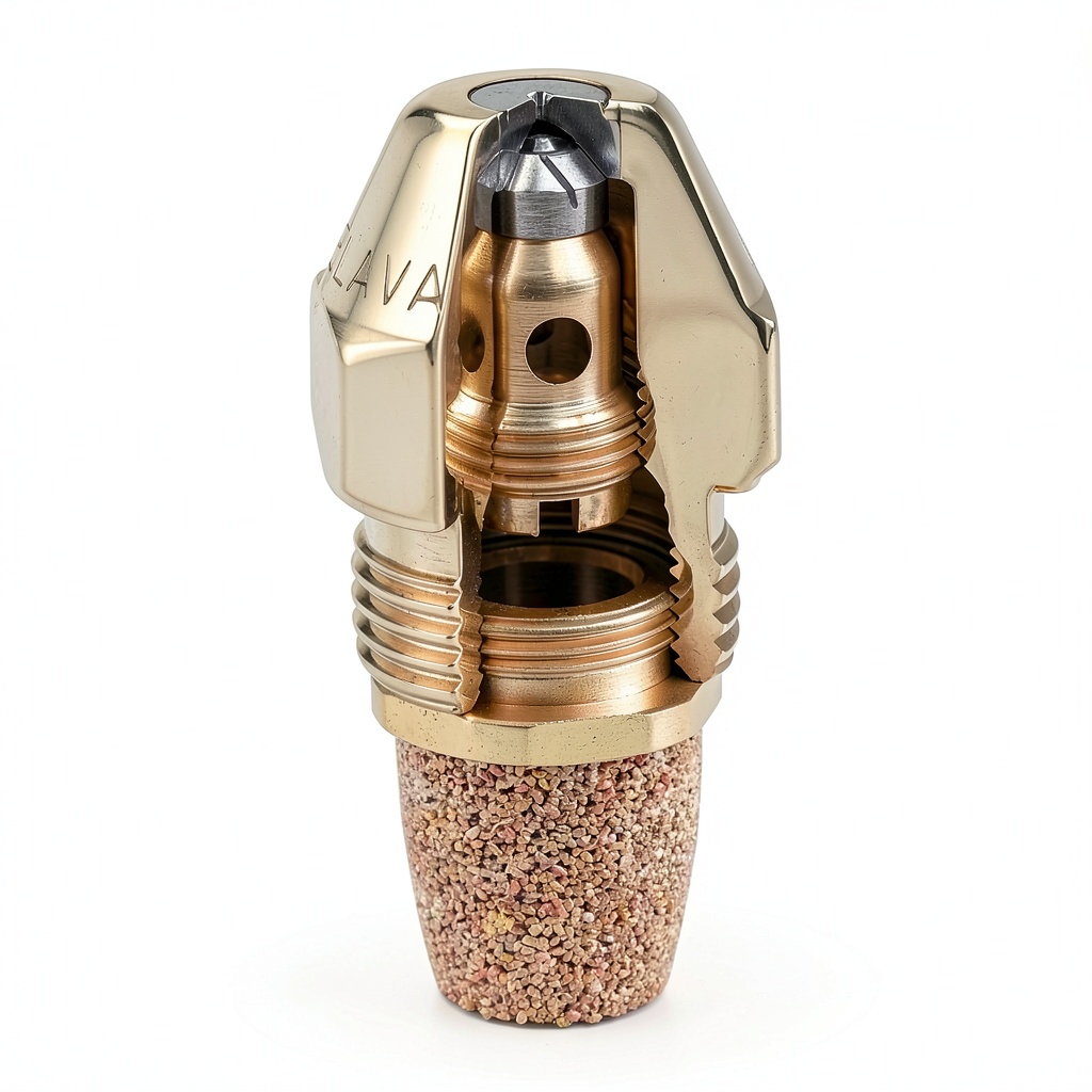 Delavan oil nozzle installed in an industrial spray system
