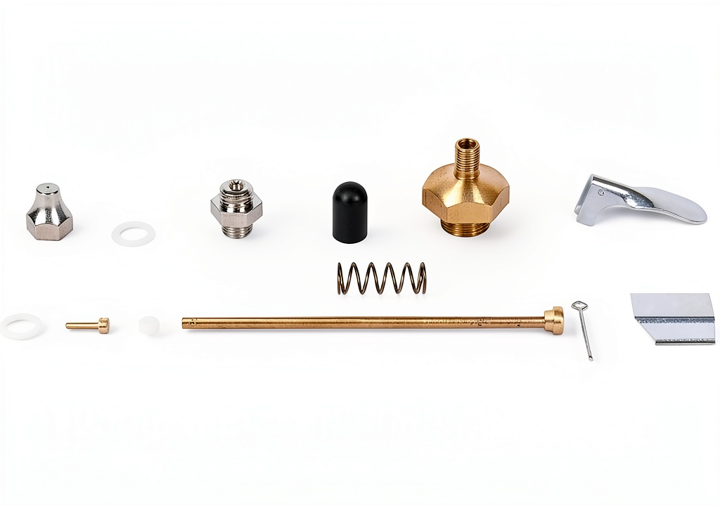 Star Asia Spot Spray Rebuild Kit components displayed on a workbench