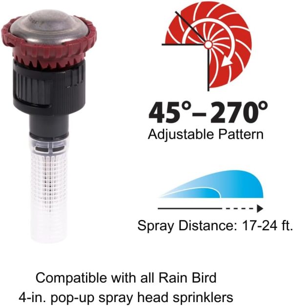 Rain Bird Adjustable Nozzle Stainless Steel Lawn Sprinkler-1