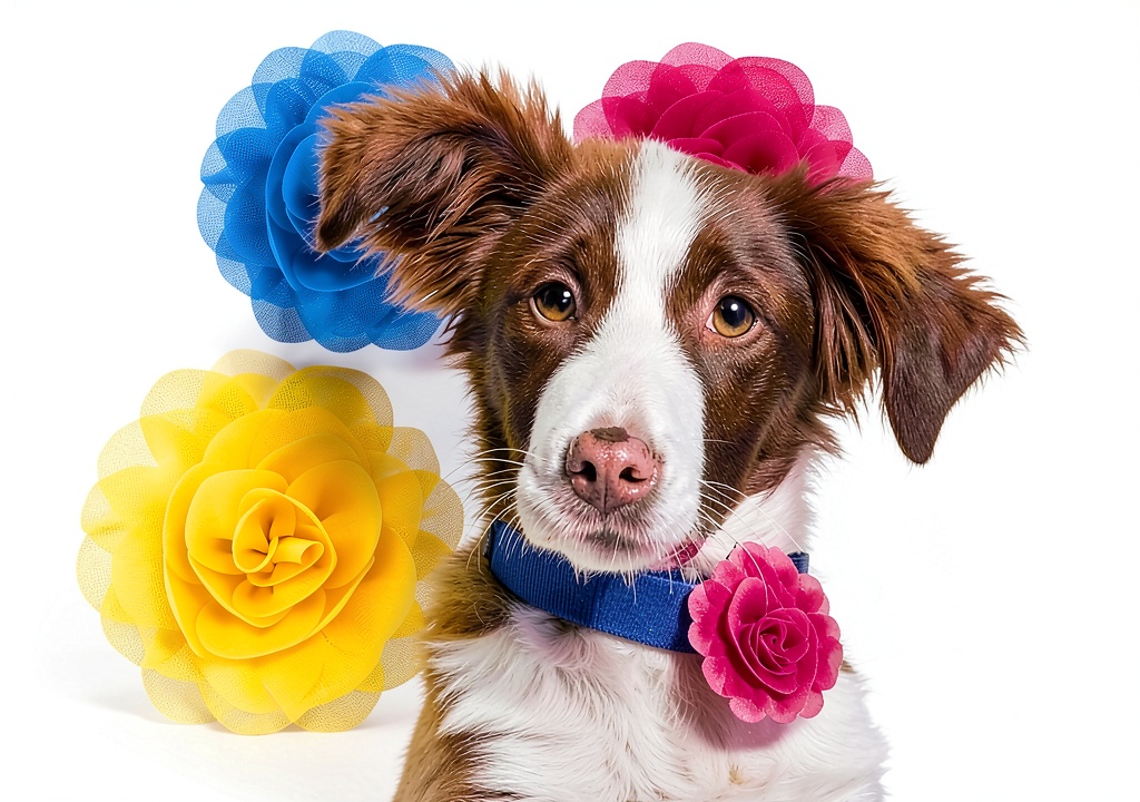Soft and comfortable pet flower collar made of chiffon