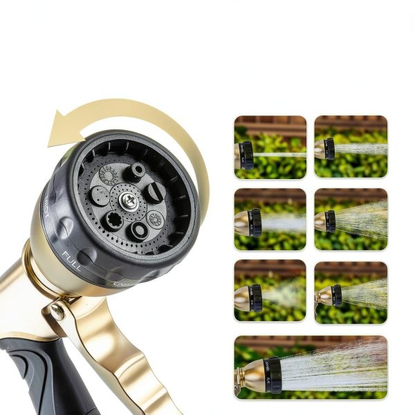 Arxive Metal Garden Hose Nozzle 7 Spray Settings Black-2