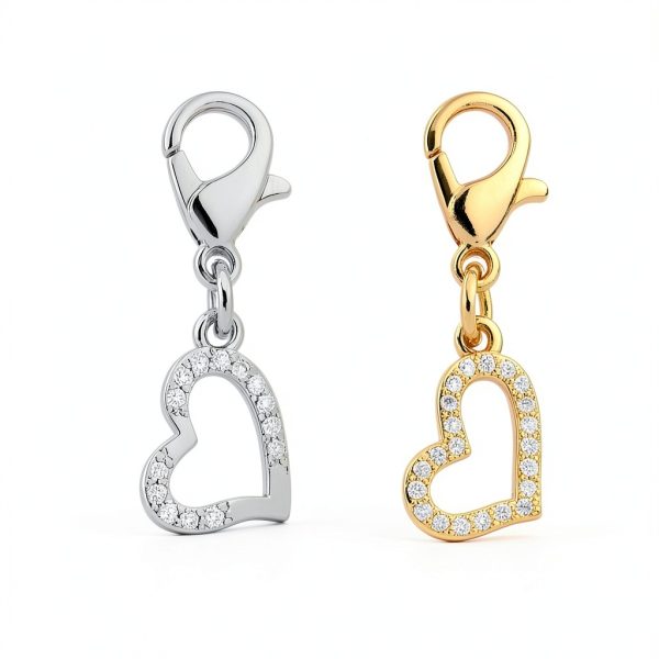 Pet Collar Charms by DELORIGIN Heart Rhinestones Unisex-1