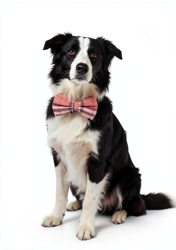 Plaid Dog Bow Tie Set 10‑Piece – Soft Polyester‑Cotton, Adjustable-4