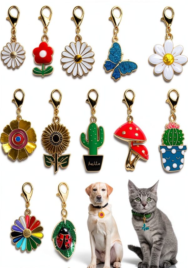 Pet Collar Charms DELORIGIN Alloy Enamel Set 12 Styles-0