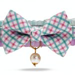 Blueberry Pet Cat Collar Choker with Bow and Pearl Charm One Size-0