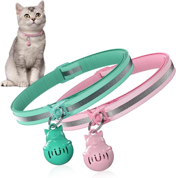 ALUMANI Cat Door Collar Pink & Mint Green 2‑Piece Sensor Switch-0