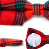 Plaid Dog Bow Tie Set 10‑Piece – Soft Polyester‑Cotton, Adjustable-2