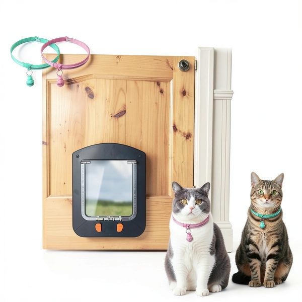 ALUMANI Cat Door Collar Pink & Mint Green 2‑Piece Sensor Switch-1