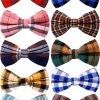 Plaid Dog Bow Tie Set 10‑Piece – Soft Polyester‑Cotton, Adjustable-0