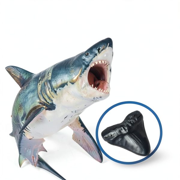 Megalodon Tooth, Black Shark Tooth,Megalodon Fossil with Serrations Sawtooth, Megalodon Tooth Fossil Replica for, Collectors, Teachers, Children and Fossil Lovers, 5.5 Inch Giant Shark Teeth(Replica)-1