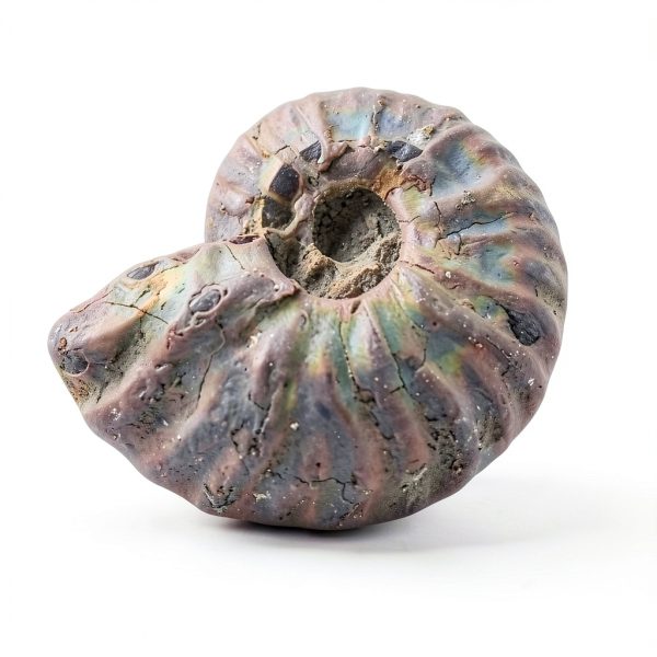 Silver Iridescent Ammonite Fossil Lapidary Central 110 Myr Authentic-7