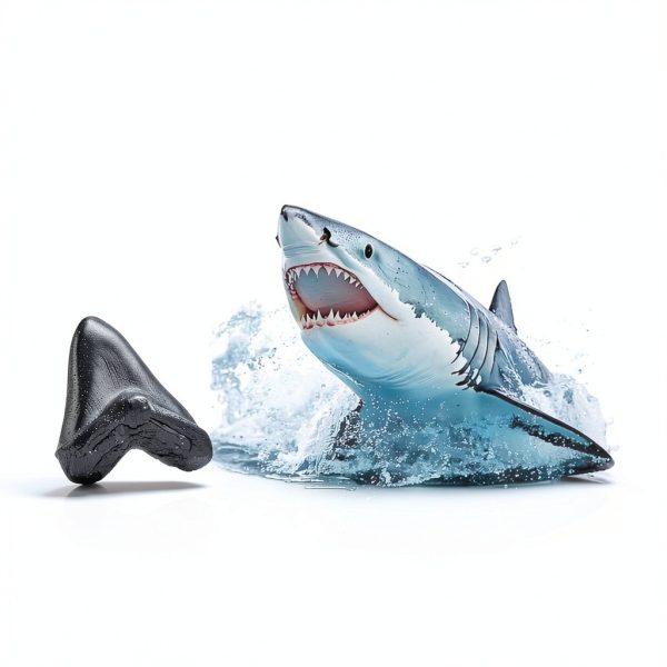 Megalodon Tooth, Black Shark Tooth,Megalodon Fossil with Serrations Sawtooth, Megalodon Tooth Fossil Replica for, Collectors, Teachers, Children and Fossil Lovers, 5.5 Inch Giant Shark Teeth(Replica)-4