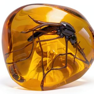 Mosquito in Amber Replica VEOJEIN Resin Fossil for Paleontology-0