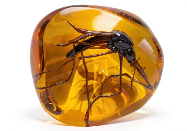 Mosquito in Amber Replica VEOJEIN Resin Fossil for Paleontology-0