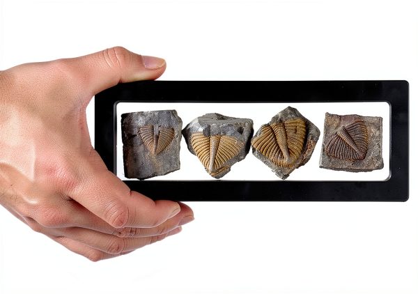 Set of 5 Authentic Arthropod Real Trilobite Tail Fossil Rocks Kit Come 450 Million Years ago for Collections and Education-0